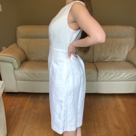 Talbots white embossed summer sheath dress - Picture 2 of 7